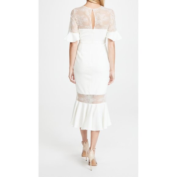 NWT Marchesa Notte White Midi Dress $595 - Picture 2 of 6